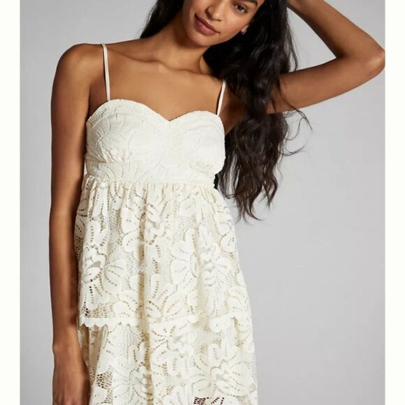 ANTHROPOLOGIE Maeve Strapless Lace Mini Dress - Picture 3 of 6